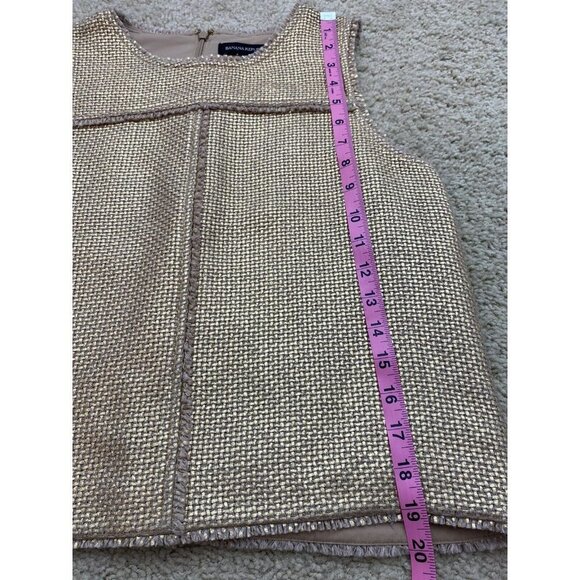 Banana Republic Womens Gold Blouse Size S Weave Textured Metallic Shell Top - Picture 8 of 8
